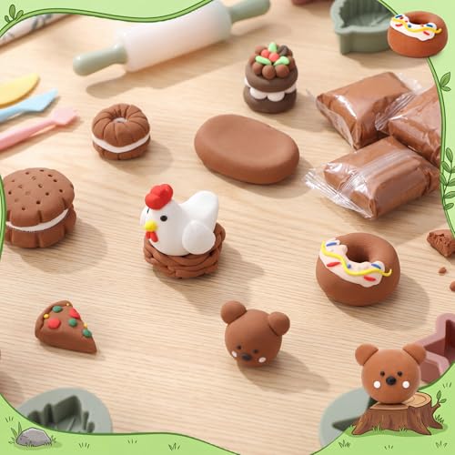 VioraWhite 100 Pcs Air Dry Clay Bulk Modeling Clay for Kids Lightweight Foam Modeling Clays DIY Molding Clays for Kids Adults Crafts Gifts School Project Supplies (Brown) - color: Brown
