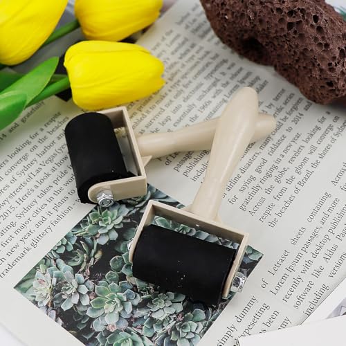 15Pcs Printmaking Brayer Rubber, Relief Printing Brayers Plastic Brayer Brayer Rollers Art Craft Roller for Printmaking,Ink,Wallpapers Stamping Gluing