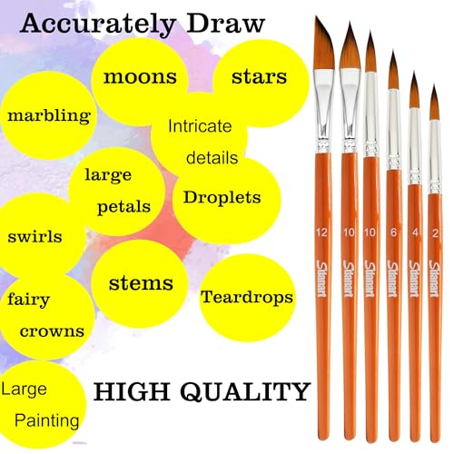 Sdanart Watercolor Brushes Professional,6 PCS Watercolor Paint Brushes