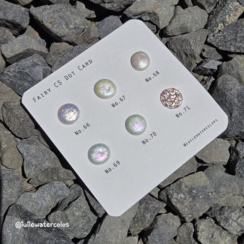 IUILE Handmade Watercolor Paints - Fairy CS Dot Card (6 colors). Color Shift, Metallic, Shiny, Shimmer - color: Fairy CS Dot