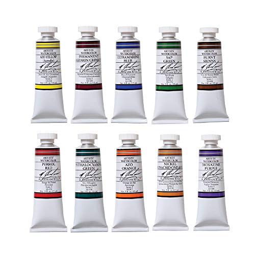 M. Graham & Co. GRM-33-10SET Intermediate 10-Color Watercolor Paint Set, 1/2-Ounce Tube - color: Multicolor, style: Watercolor Sets