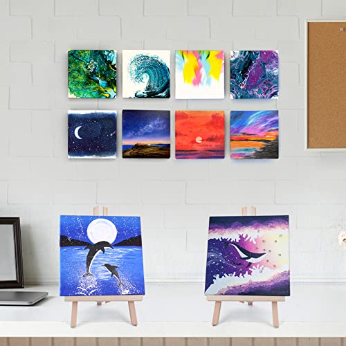 ESRICH Mini Canvases for Painting, 5x5In Canvas in Bulk 18Pack, 2/5In Profile Small Square Canvas, Blank Canvases are Great for School Projects and Kids Birthday Parties, Home Decor Project. - size: 5x5in-18 Packs