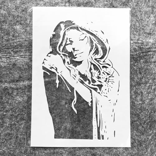 TIAMECH A4 Reusable Raincoat Girl Stencil for Painting - style: Painting