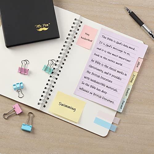 Mr. Pen- Sticky Notes Set, 410 Pack, Ruled | Dotted & Blank Notes with 150 Index Tabs, Divider Sticky Pads for Bible Study, Office, School, Planning - color: Muted Pastel, size: 1 Set