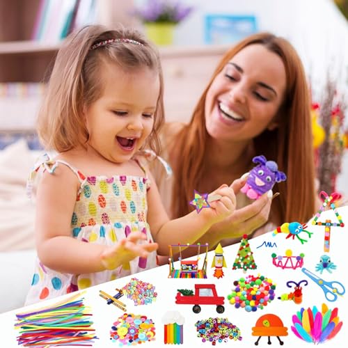 Itopstar 3000 Kids Arts and Crafts Supplies for Kids Crafting Supply in 3 Layered Plastic Art Box All in One Ages 8 9 10 11 & 12 Year Old Girls & Boys Crafting Supply Set - color: Light Purple 3000pcs