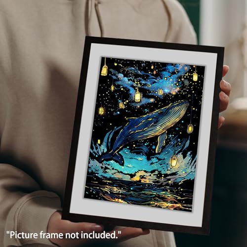 Iskueal Glow in The Dark Scratch Art Paper,Engraved Landscape Scratch Painting Rainbow Board (12 Sheets A4) Adults, Fun Sketch Card Creative Craft Toy (Animals/Landscapes) - color: (Animals/Landscapes)