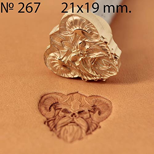 DandS ltd Leather Stamp Tool, Viking Skull, Professional Steel Craft Tool for Leatherworking, Embossing, Carving & Stamping Leather Projects, Belts Wallets & DIY Projects Compatible with Mallet #267 - color: Viking Skull 0.82x 0.75"