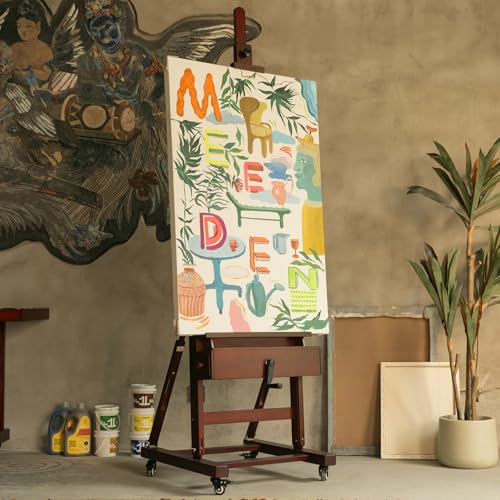 MEEDEN Extra-Large Art Painting Easel: Holds Canvas up to 83" Easels Stand - color: Deep Walnut