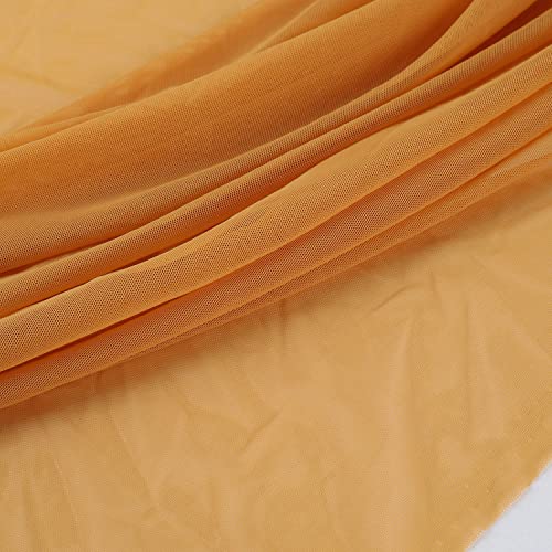 Superfine 4-Way Stretch Net Fabric Nylon Spandex Power Mesh Lightweight Sheer 60" Wide, a Continuous 5 Yards (Turmeric) - color: Turmeric