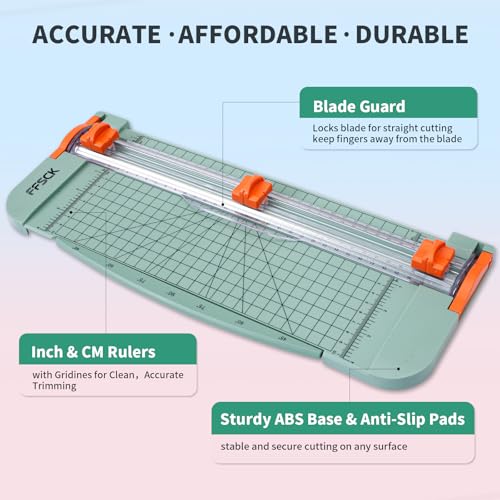 A4 Paper Cutter Slider 12 Inch Paper Trimmer Photo Cutter, Green - color: Green