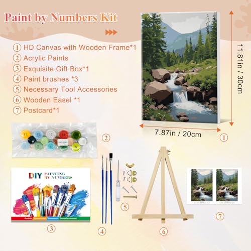 JOOZ Paint by Numbers Kit for Adults with Frame Landscape, 8x12 Inch - color: Landscape 084