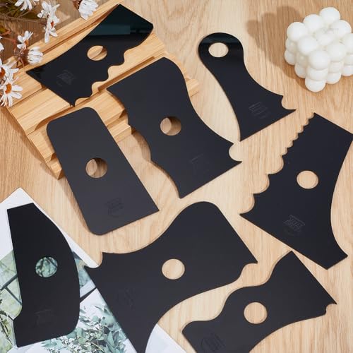 INFUNLY 8Pcs Acrylic Pottery Wheel Rib Tool 4.33x2.76 Regular Pottery Foot Shaper Trimming Tools Plastics Curved Shaping Tool for Carving Molding Clay for Family DIY Ceramics Supplies - style: 8pcs Wave