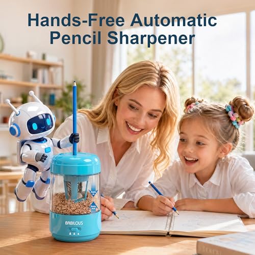 Babilous Rechargeable Electric Pencil Sharpener with Auto Feed & Auto Eject - color: Blue