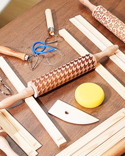 eZAKKA Clay Texture Roller Kit for Pottery with Pattern Set - size: Style 4