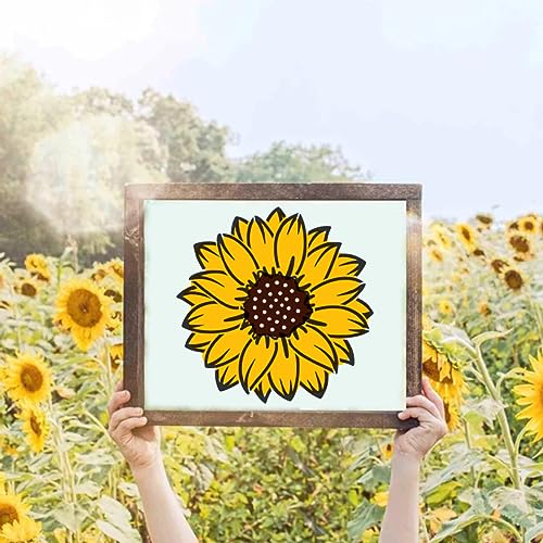 Large Sunflower Stencils Painting on Wood Wall 14.5 X 11 inch Paint for Kids Adult Art Crafts Projects Drawing Reusable Burning Pattern for Canvas Decorating (Sunflower) - style: sunflower
