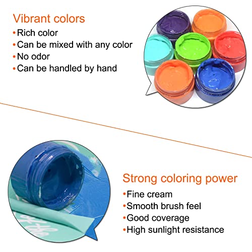 24 Chalk Paste Paint, Chalk Art Paste for Drawing on Wooden Boards and T-Shirts - color: 8 pcs silk screen stencis chalk paste squeegee(foliage)