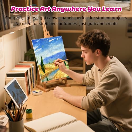 10 Pack 9"x12" Canvas Boards for Painting, Canvas Panels for Acrylics | 100% Cotton, Triple Primed Acid-Free, No Warp, Super Value Pack Panels for Birthday Party Gifts, Kids, Adults & Artists - size: 9x12" - 10Pack