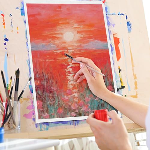 12x16 Canvas Panels 6 Pack, 100% Cotton Pre-Primed Canvas Boards for Painting, Blank White Canvases for Acrylic Oil Watercolor, Art Supplies for Artists Adults - color: black, size: 12x16-6