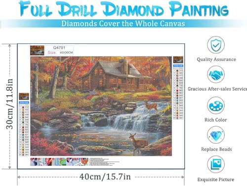 DOTSOPS 4 Pcs Landscape City Diamond Painting Kits Art Adults Painting Kit | Crafts DIY 5D Diamond Art Packs Kits for Adults,Round Full Drill for Beginner,Home Wall Decoration Gift 11.8 x 15.7 Inches - color: Landscape City