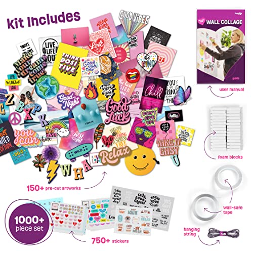 Wall Collage Kit for Teen & Tween Girls - Teens Creative Crafts Kits | Arts Craft Gift Ideas for Age 11, 12,13, 14, 15, 16 Year Old Girl - Birthday Gifts for Teenage Bedroom Decor