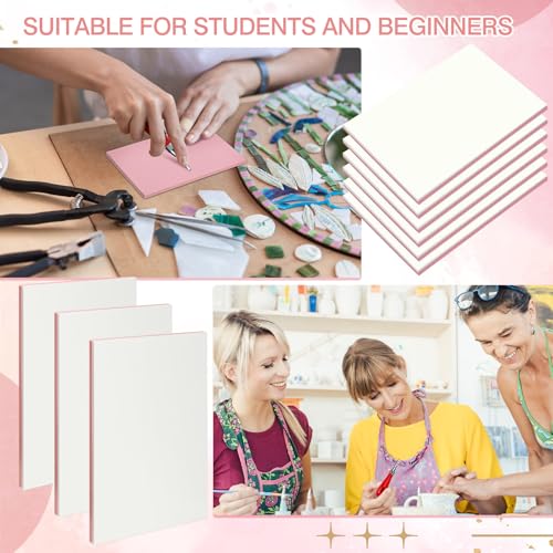 Frienda 30 Pcs 4" x 6" Rubber Linoleum Block for Printmaking,White Pink - color: White Pink