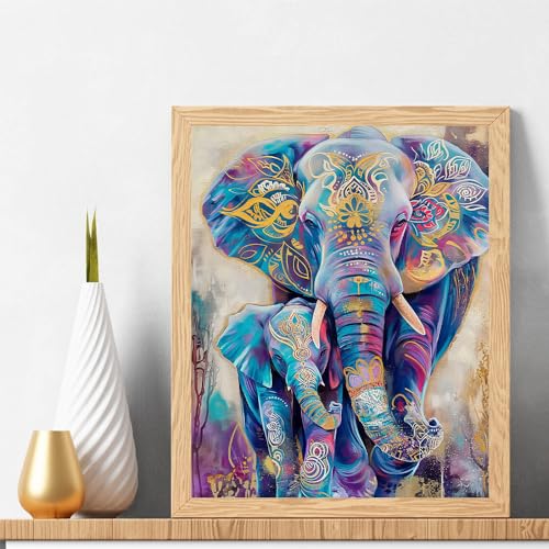 Natuyalo Animals Paint by Numbers Kit for Adults - Elephants Family Paint by Number on Canvas Without Frame, DIY Acrylic Painting for Ideal Gift Home Wall Decor (16x20 Inch) - color: ART-08