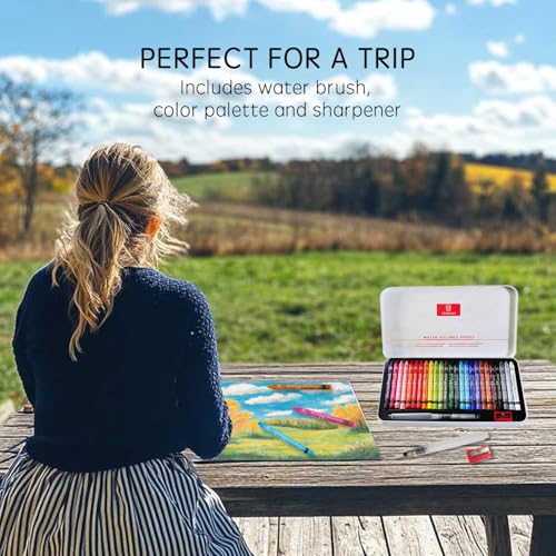 25 Colors Water-Soluble Pastel Crayons Set, Multi-Technique Art Kit with Brush & Palette, Versatile for Watercolor, Oil Pastel & Ink Effects, Easy Blending for Beginners, Sketching & Creative Drawing - size: 25 Count (Pack of 1)