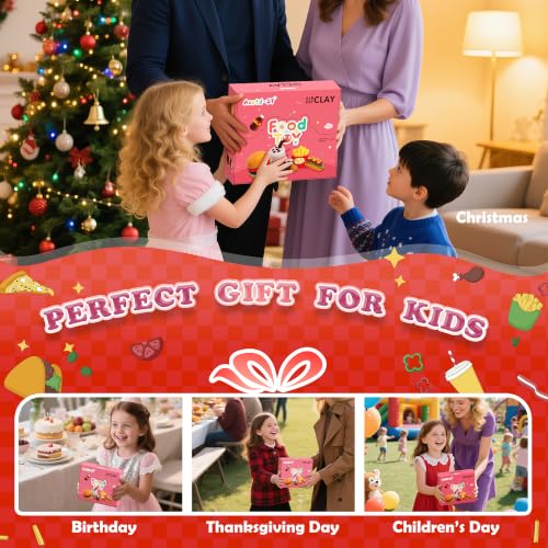 Aestd-ST Air Dry Clay Kit - Food Toy Theme, Modeling Clay for Kids | DIY Magic Clay with Tools and Tutorials, 12 Boxes Molding Clay, Ultra Light, Soft & Non-Sticky, Arts and Crafts Gift for Kids - color: Food Toy Theme