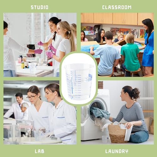 16 Oz Disposable Measuring Cups - Pack of 100 Clear Graduated Plastic Mixing Cups, Reusable for Paint, Epoxy Resin, Art, Kitchen - Liquid Mixing Cups - style: 100