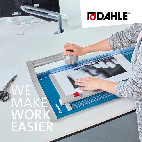 Dahle 552 Professional Rotary Trimmer, 20" Cut Length, 20 Sheet Capacity, Self-Sharpening, Dual Guide Bar, Automatic Clamp, German Engineered Paper Cutter - size: 20" Cut Length