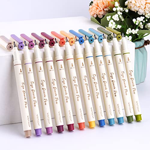 WRITECH Arts Sign Brush Pen: Water Based Vintage Assorted Colors Ink 12ct - color: Vintage