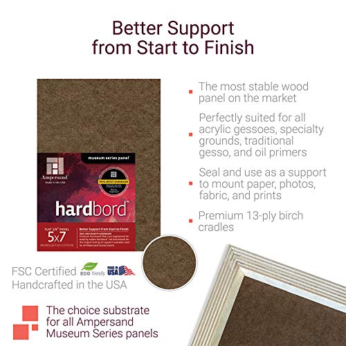 Ampersand Museum Series Hardbord for Painting and Mounting, 3/4 Inch Depth Cradle, 11X14 Inch (AMHBC11) - color: 3/4 Inch Depth, size: 11X14