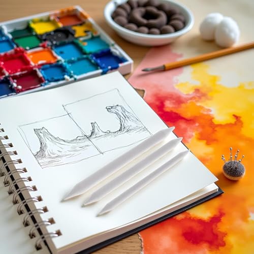 3 Sizes Blending Smudge Stump Stick Art Drawing Tools Deft Art Pencils, Drawing Pencils Sketch White Pens for Artists Students Beginner for Student Artist Charcoal Sketch Drawing Tools