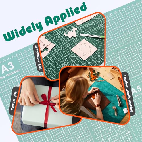 4 Packs Cutting Mats, 4size Double Sided Cutting Mat, Non-Slip 5 Layers PVC Cut Mat for Craft Art Projects Fabric Sewing, Scrapbooking Mat, A3 A4 A5 A6 - size: A3, A4, A5, A6