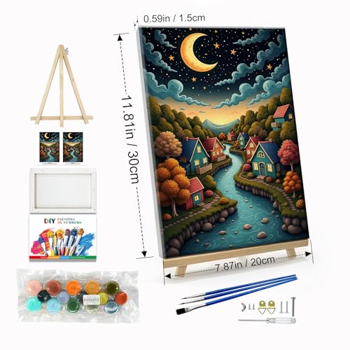 JOOZ Landscape Paint by Numbers Kit for Adults with Frame, 8x12 Inch - color: Landscape 072