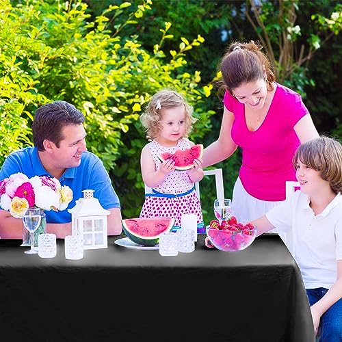 Kopokita 2 Pack Black Plastic Tablecloths Disposable 54 x 108 Inch | Rectangle Table Cloths, Party Table Covers for Birthday, Graduation, Back to School, Halloween Decorations - color: Black, size: Rectangle (2 Pack)