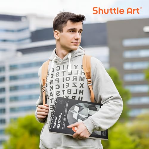 Artists Sketch Books, 9 x 12 Shuttle Art 160 Sheets of Sketch Paper pad Ideal for Drawing and School Supplies (2 Pack) - size: 80 Sheets x2