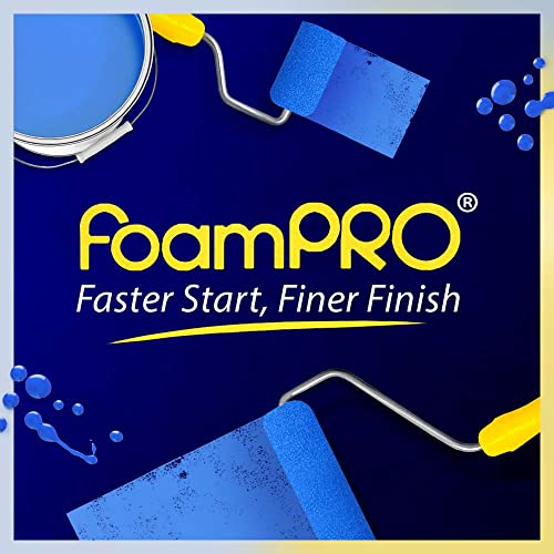FoamPRO 4” Fine Finish Paint Roller Kit | 1 Plastic Paint Tray, 1 Roller Handle, 10 Foam Rollers | Mini Foam Roller Kit w/Roller Pan | Home Painting Supplies & Paint Tools, Multicolor, 164 (164KIT) - style: (4 Inch) Paint Kit