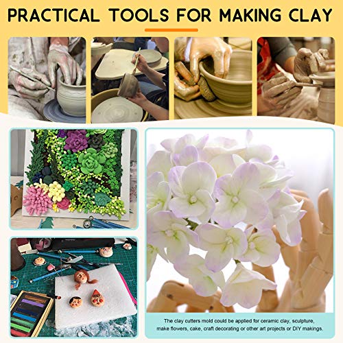 Rustark 75Pcs Polymer Clay Cutters Set 15 Sizes Stainless Steel and Plastic Indentation Round Circle Shape Cutters Molds, Ceramics Dotting Tool, Polymer Clay Tools for Art Craft Decoration