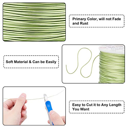 BENECREAT 20 Gauge 770FT Tarnish Resistant Jewelry Beading Wire Bendable Aluminum Sculpting Metal Wire for Jewelry Craft Beading Work, St. Patrick's Decor, Yellow Green - color: Yellowgreen, size: 20 Gauge