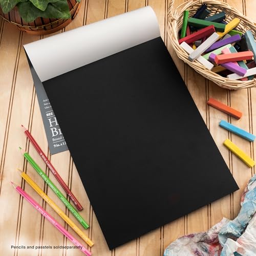 Bee Paper - 9"x 12" Heavyweight Black Bristol Paper Pad, 12 Sheets