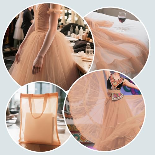 59" x 72"(2 Yards) Natural Mesh Fabric | Slightly Stretchy for Sewing Projects, Backpack Pocket and Straps, Netting Clothes and Shopping Bag - color: Natural