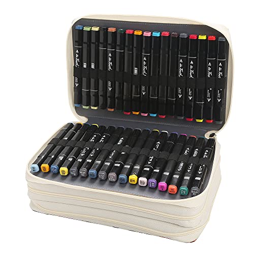 Lbxgap Marker Pen Organizer Case Lipstick Organizer 102 Slots Large Capacity with Handy Wrap Portable Multilayer Holder for Markers or Lipstick - color: White, size: 102