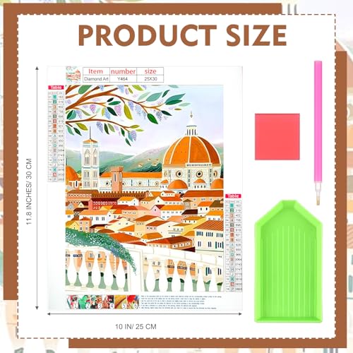 Yeaqee 4 Pcs Diamond Art Kits for Adults Gem Painting Kit DIY Jewel Diamond Art for Beginners Aesthetic Room Crafts Cute Painting Pictures 5d Craft Wall Decor for Home 10 x 11.8''(Scenery) - style: Scenery