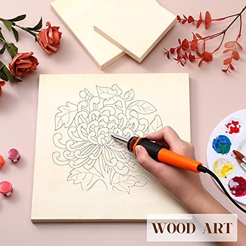 Youyole 12 Pcs Unfinished Wood Canvas Boards for Painting,4, 6, 8, 10 Inch | Square Wooden Panel Boards, Smooth Unfinished Surface, Acrylic Painting Drawing, Xmas DIY Wood Crafts, Holiday Art Projects