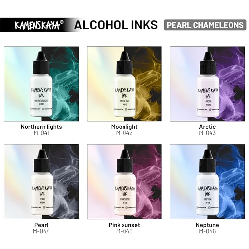 Pearl Alcohol Ink Set - 6 Alcohol Inks, 0.51 fl oz (15 ml) Each