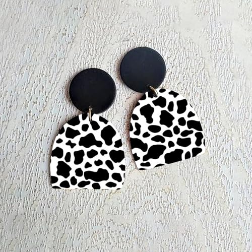 10 Pcs Transfer Paper for Polymer Clay, Cow Pattern Water-Soluble Disposable Clay Transfer Sheets for Crafting Soft Ceramic Earrings, Jewelry & Polymer Clay Molds DIY Craft 5.8X3.9 inch - color: Cow Pattern