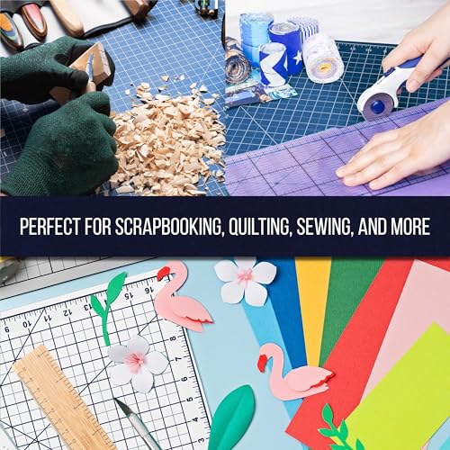 U.S. Art Supply 12"x18" Self-Healing Cutting Mat 5-Ply White/Blue | Double-Sided White/Blue Craft Mat, Non-Slip Cutting Mats for Crafts, Sewing, Quilting, Scrapbooking - color: White/Blue