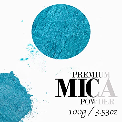 Turquoise Blue Mica Powder for Epoxy Resin 100g / 3.5oz. Sealed Bag Techarooz 2 Tone Resin Dye Color Pigment Powder for Lip Gloss, Nails, Colorant for Bath Bombs Soap Making & Much More - color: Turquoise Blue