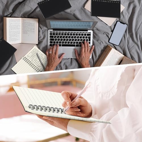 Jutom 18 Pcs Small Spiral Notebook Memo Pad 3x5, Black - color: Black